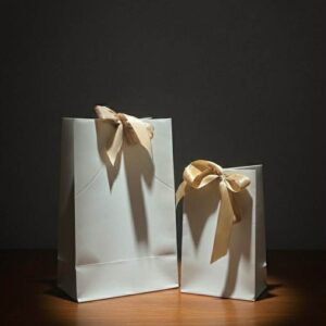 კრაფტ ქაღალდის  თეთრი ყუთი ლენტით