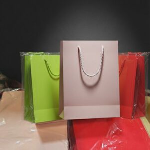 მყარი ფერადი სასაჩუქრე ჩანთები