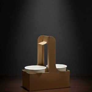 მუყაოს ჭიქის ჩასადები 2  უჯრიანი სახელურით