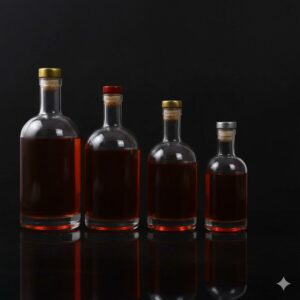 მინის ბოთლი თავსახურით 500 მლ