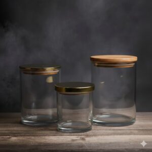 სანთლის ქილა   მეტალის თავსახურით